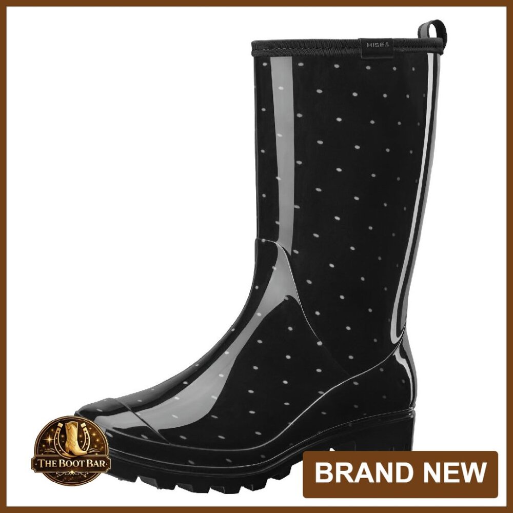 Waterproof Mid Calf Rain Boots Women's Garden Shoes Slip Resistant